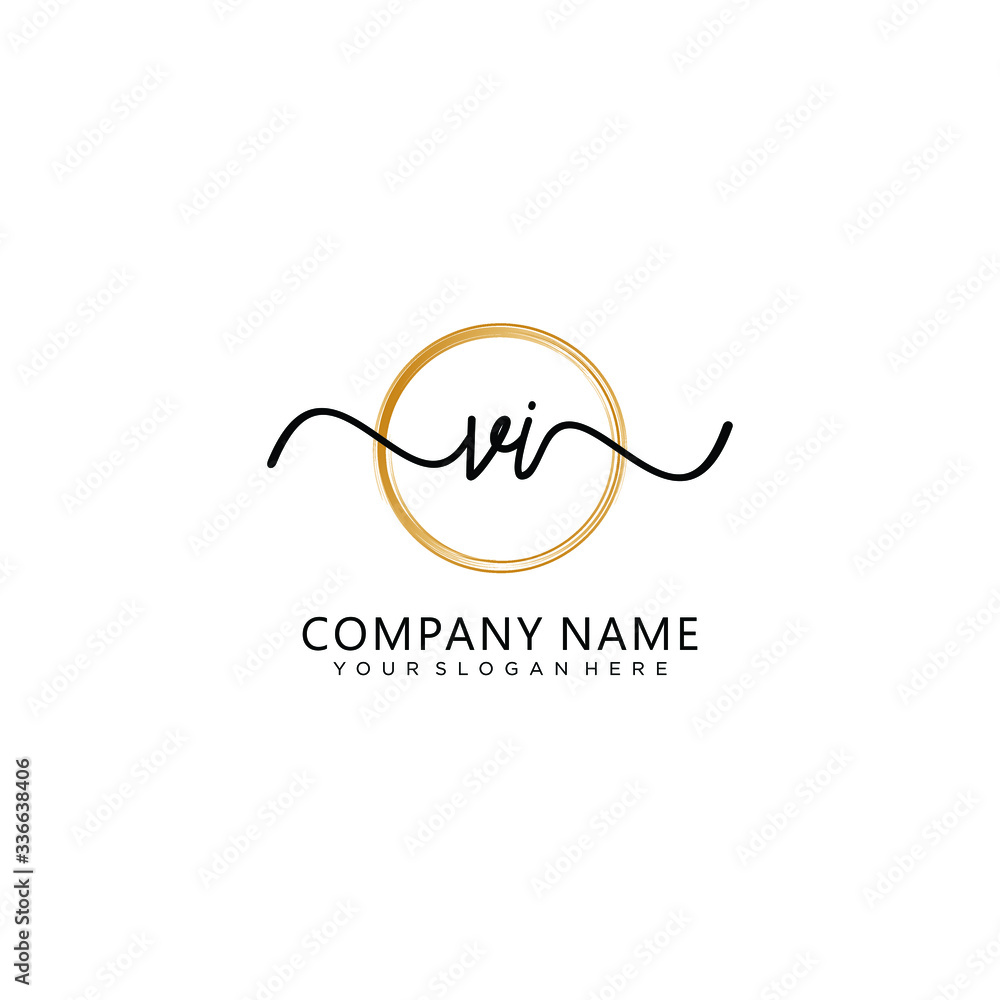 VI initial Handwriting logo vector template VI initial Handwriting logo vector template