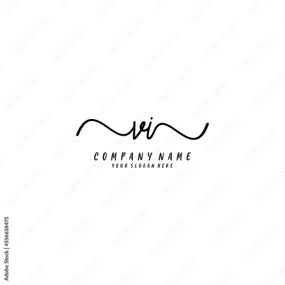 VI initial Handwriting logo vector template VI initial Handwriting logo vector template