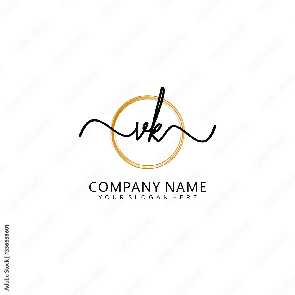 VK initial Handwriting logo vector template VK initial Handwriting logo vector template