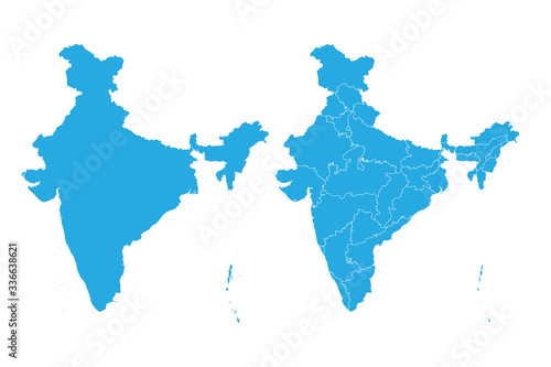 Map - India Couple Set   Map of India Vector illustration eps 10.