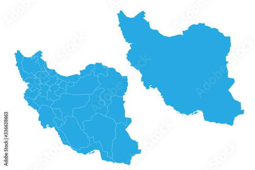 Map - Iran Couple Set   Map of Iran Vector illustration eps 10.