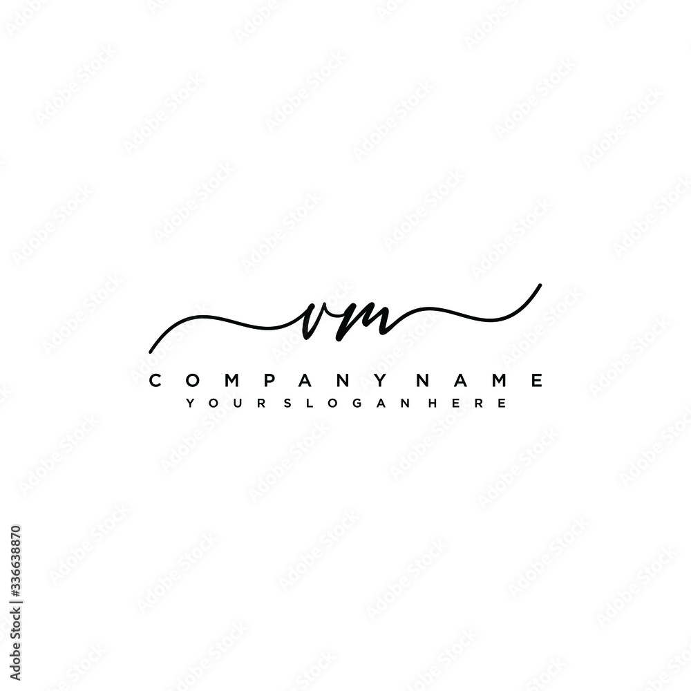 VM initial Handwriting logo vector template VM initial Handwriting logo vector template