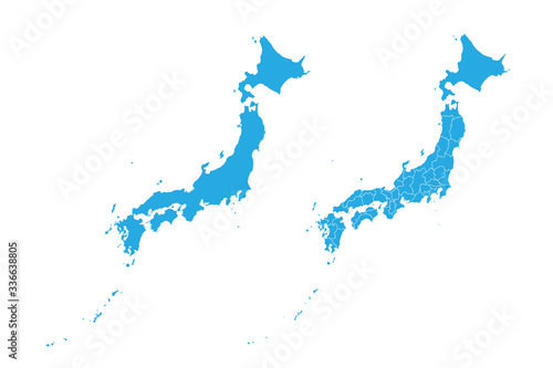 Map - Japan Couple Set , Map of Japan,Vector illustration eps 10.