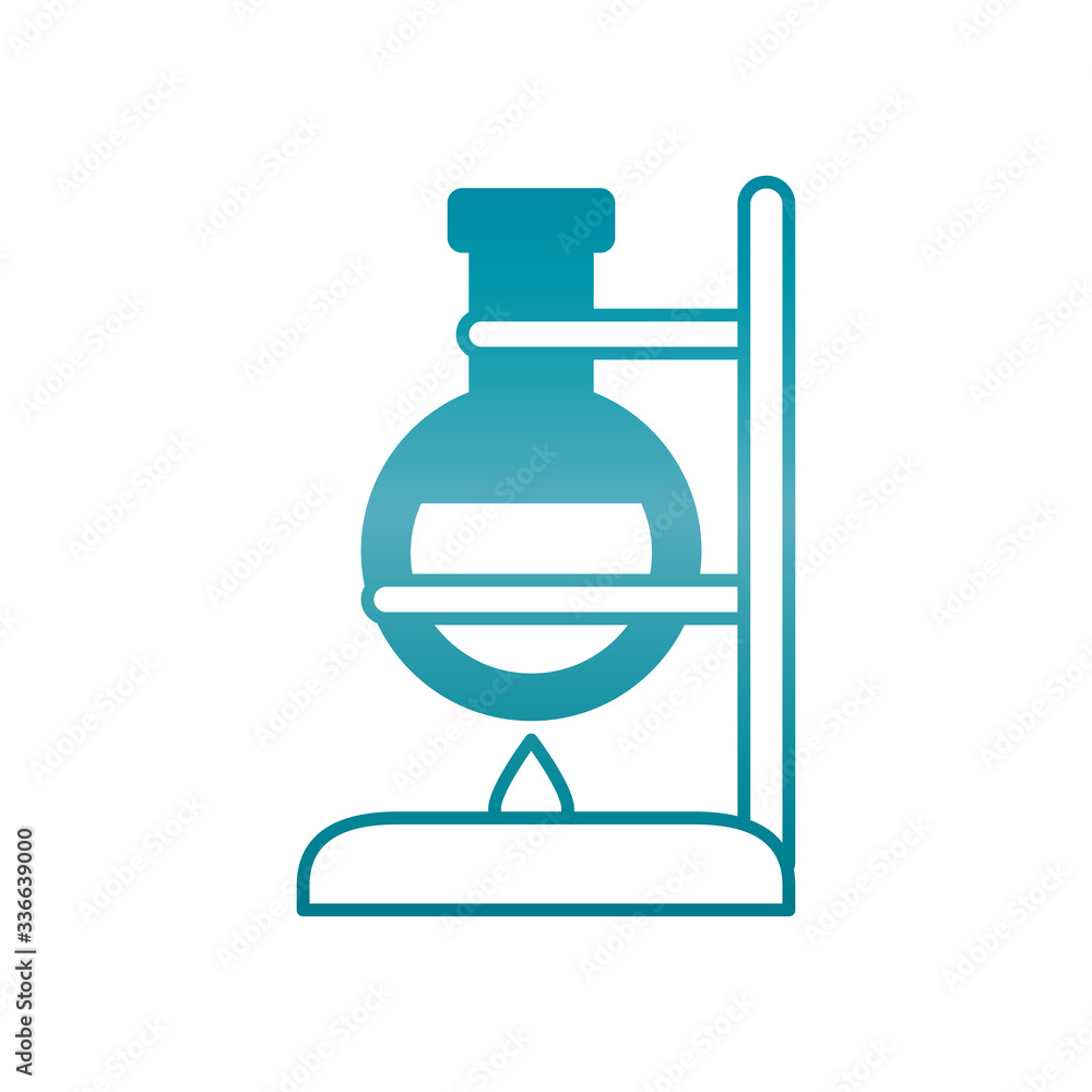 Laboratory burner and flask icon, gradient style Laboratory burner and flask icon, gradient style