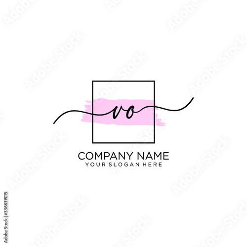 VO initial Handwriting logo vector template