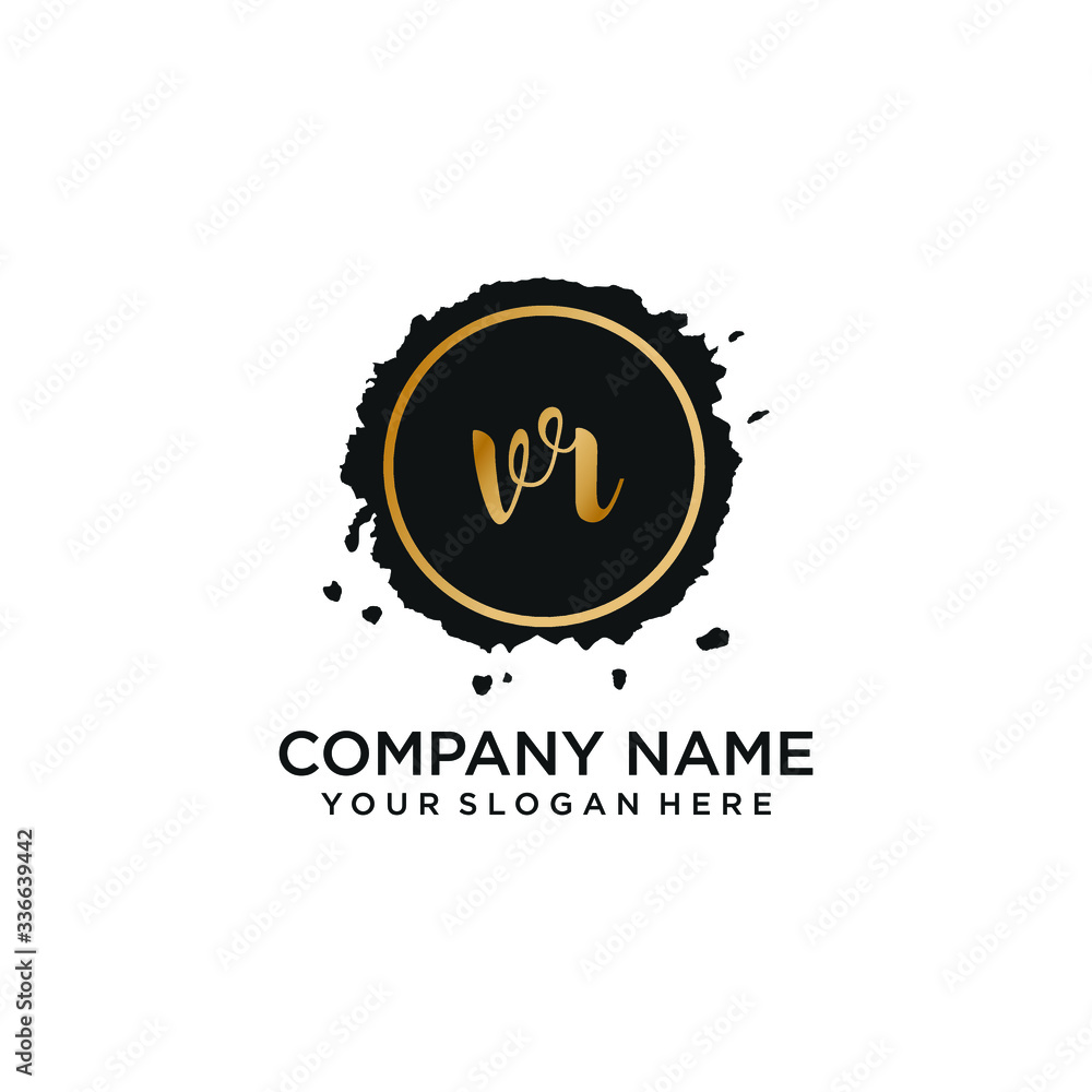 VR initial Handwriting logo vector template VR initial Handwriting logo vector template