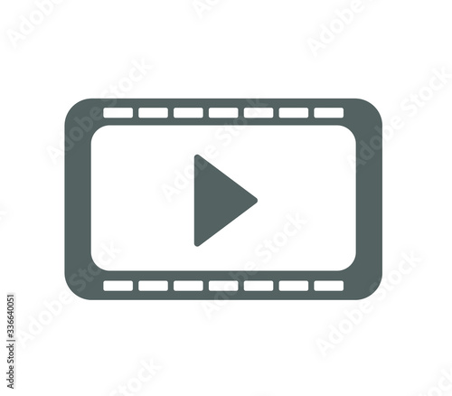 multimedia icon, film media vector symbol