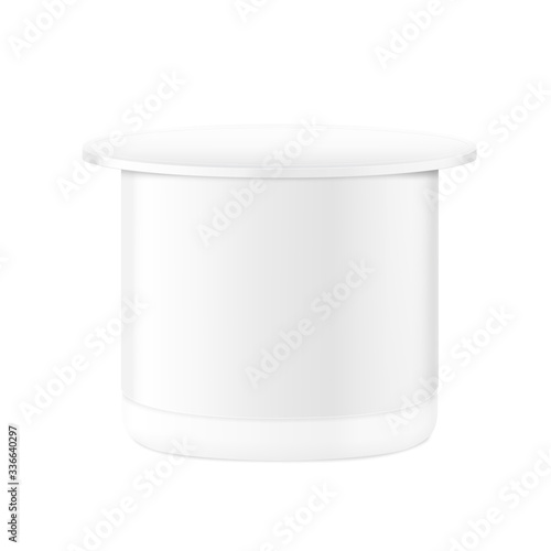 Yogurt packaging mockup. Vector illustration isolated on white background. Ready for use in your design. EPS10. 