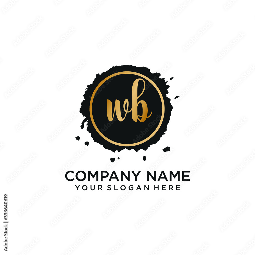 WB initial Handwriting logo vector template WB initial Handwriting logo vector template