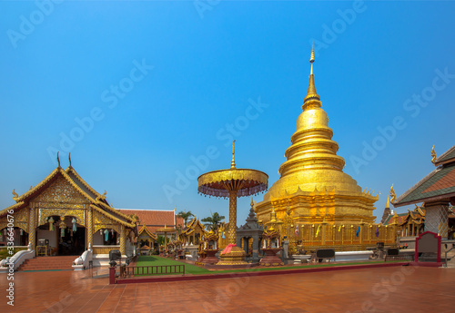 Wat Phra That Hariphunchai, Thailand, Asia, Gold, Gold Colored