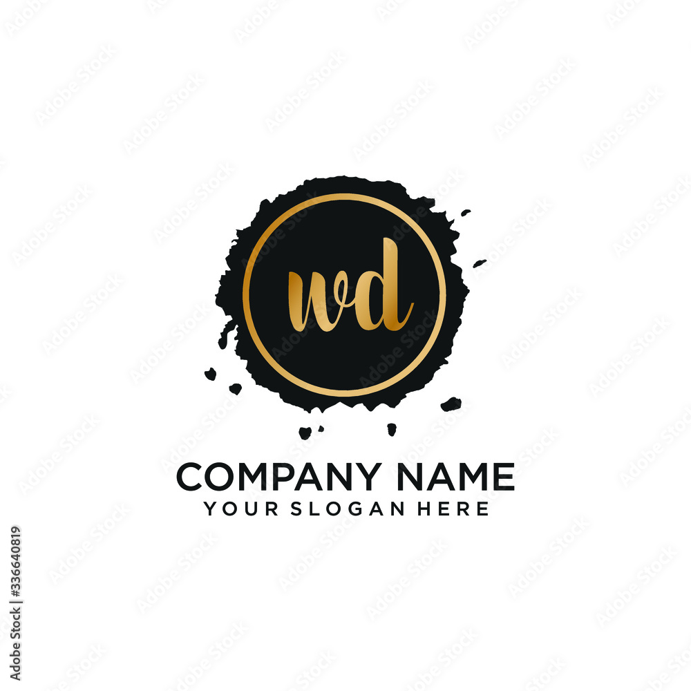 WD initial Handwriting logo vector template WD initial Handwriting logo vector template