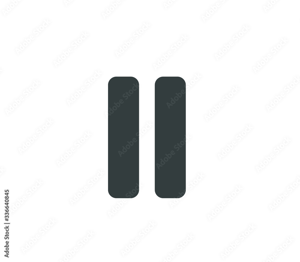 pause symbol vector, pause icon on white background pause symbol vector, pause icon on white background