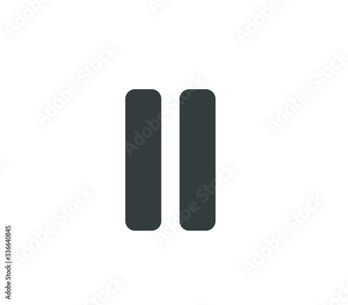 pause symbol vector, pause icon on white background 