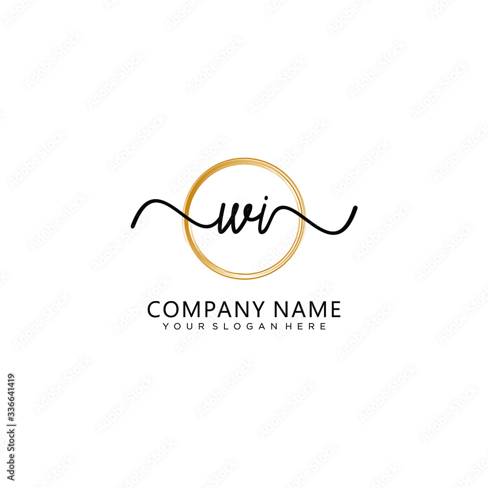 WI initial Handwriting logo vector template WI initial Handwriting logo vector template