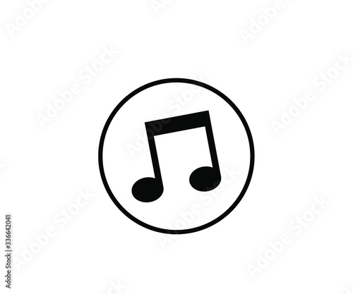 ringtone icon isolated on white background, vector symbol of music note created by illustration