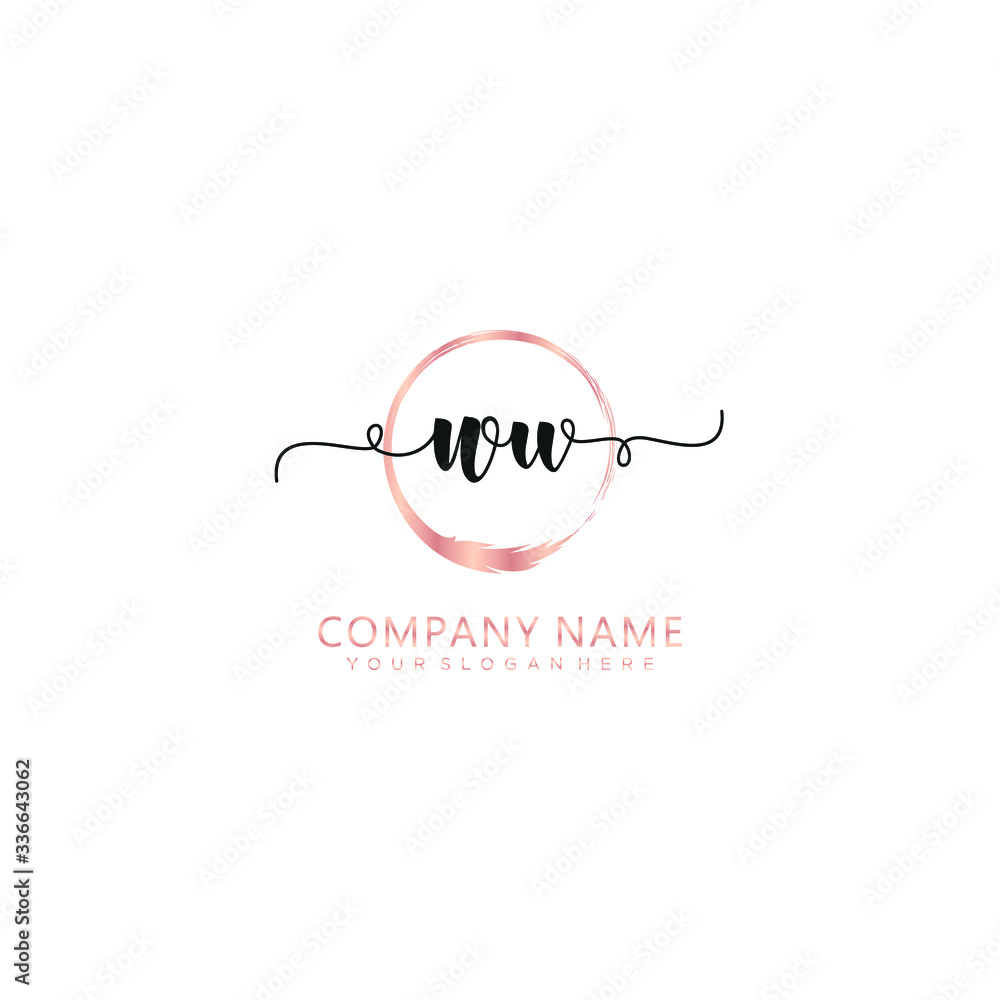 WU initial Handwriting logo vector template WU initial Handwriting logo vector template