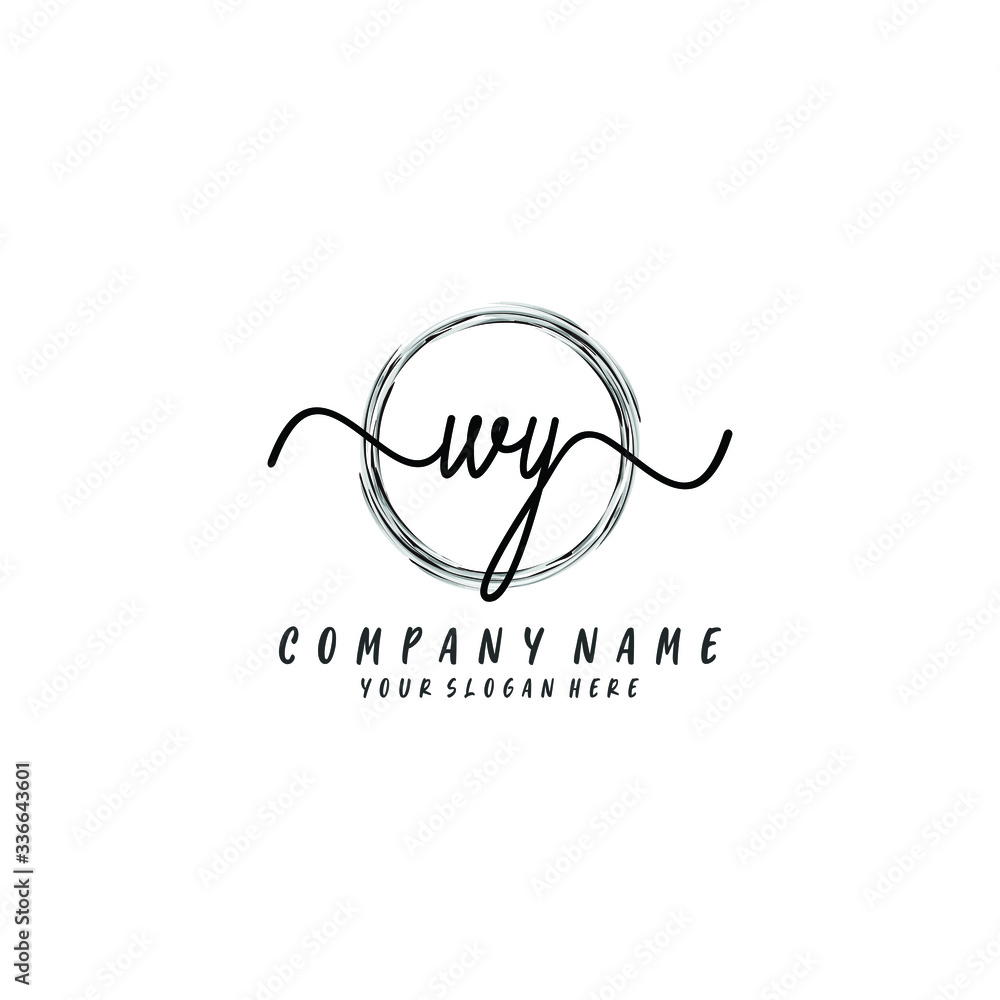 WY initial Handwriting logo vector template WY initial Handwriting logo vector template
