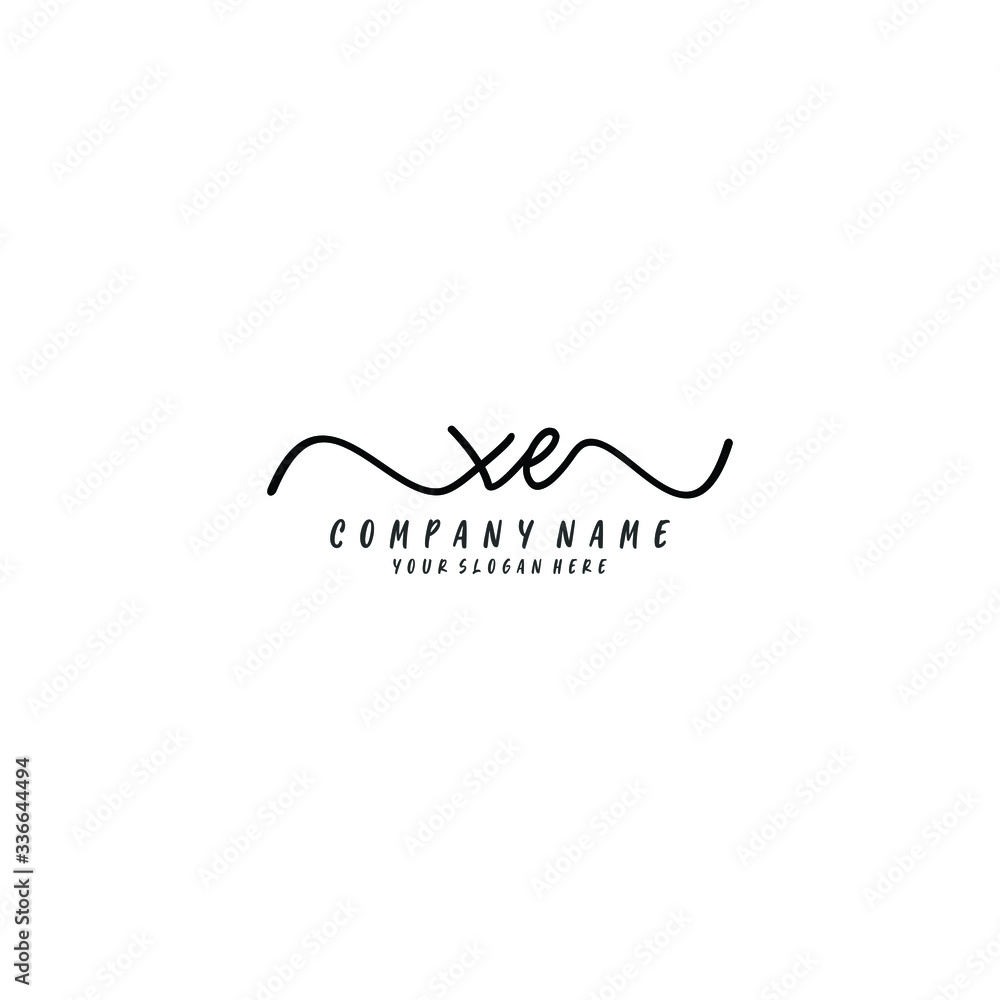 XE initial Handwriting logo vector template XE initial Handwriting logo vector template