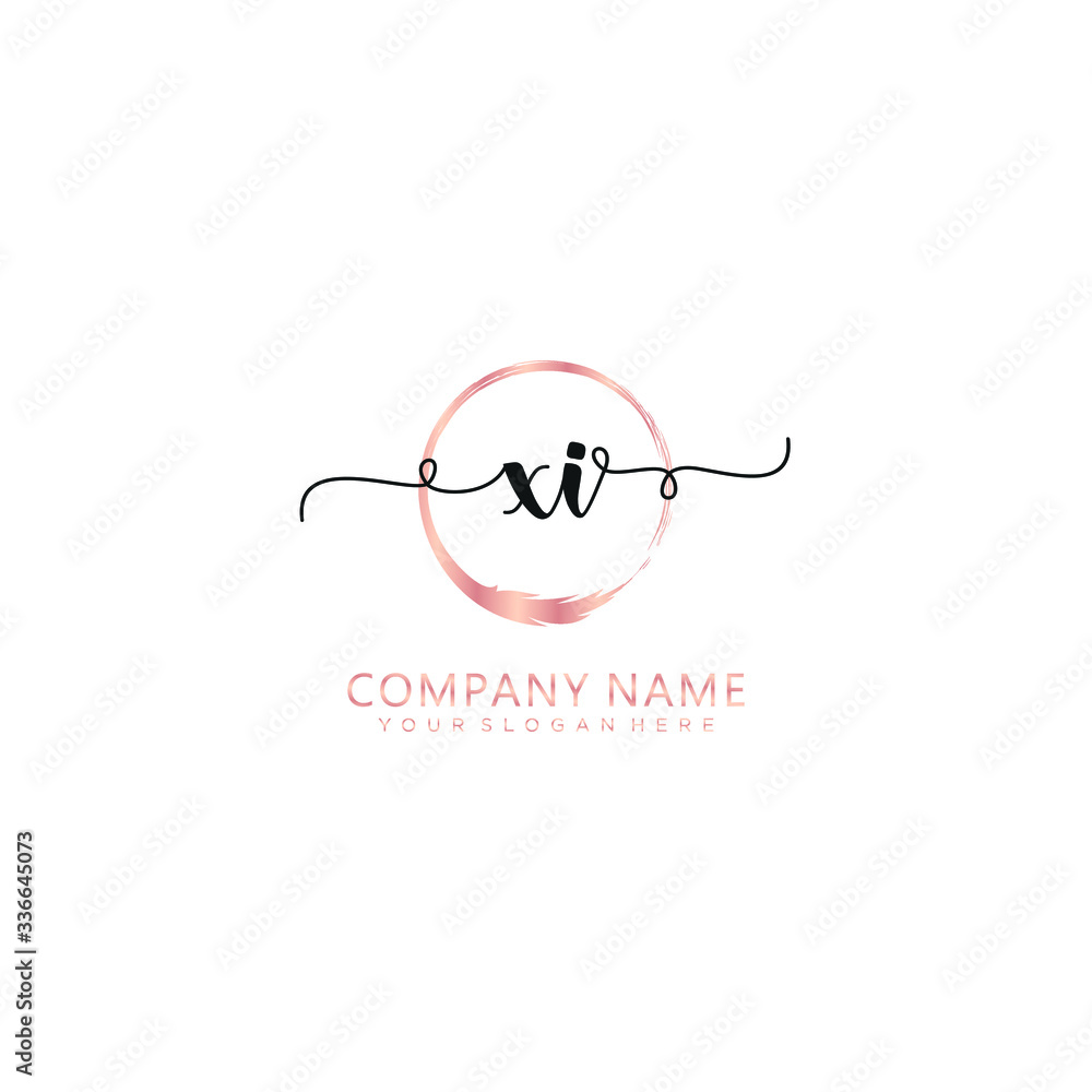 XI initial Handwriting logo vector template