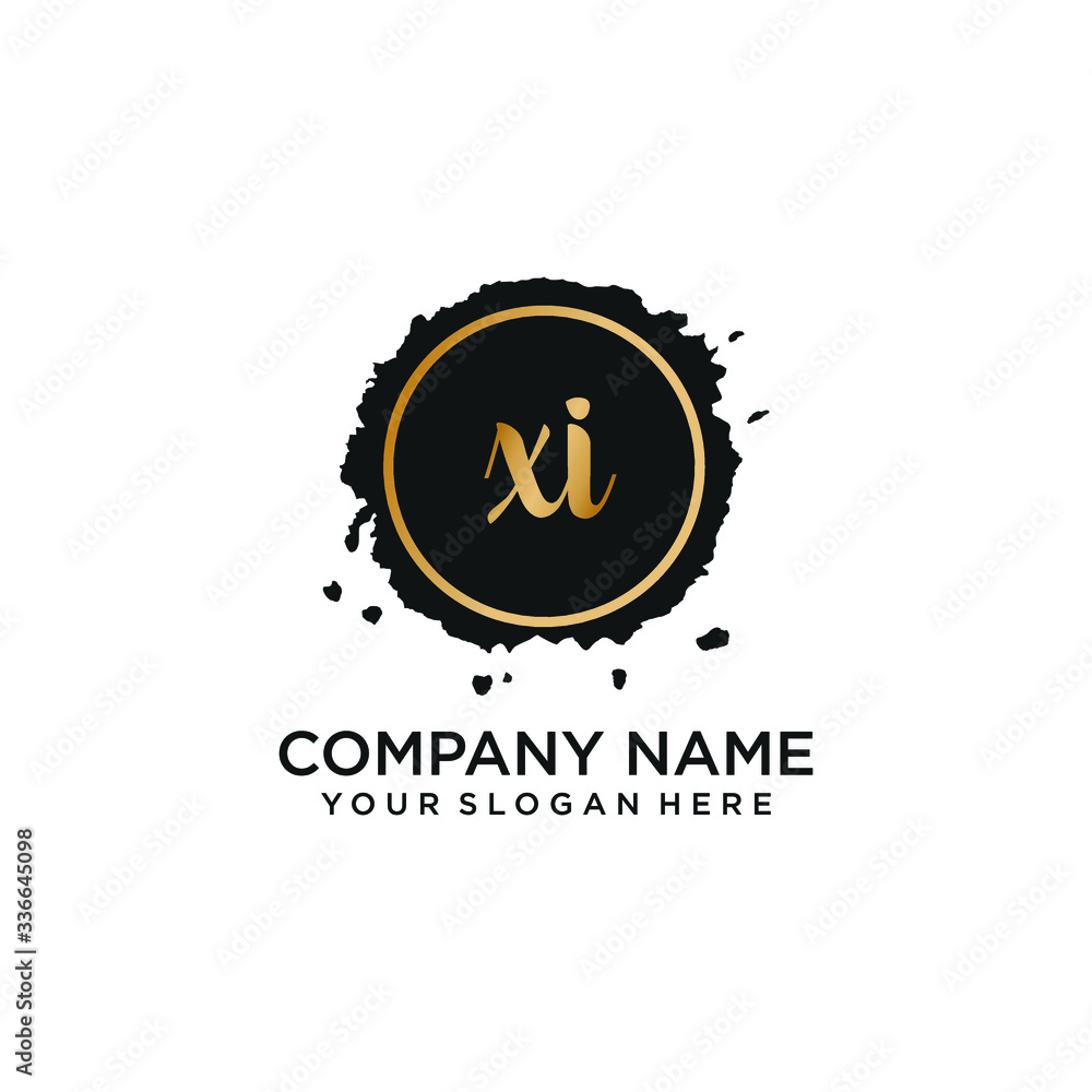 Naklejka premium XI initial Handwriting logo vector template