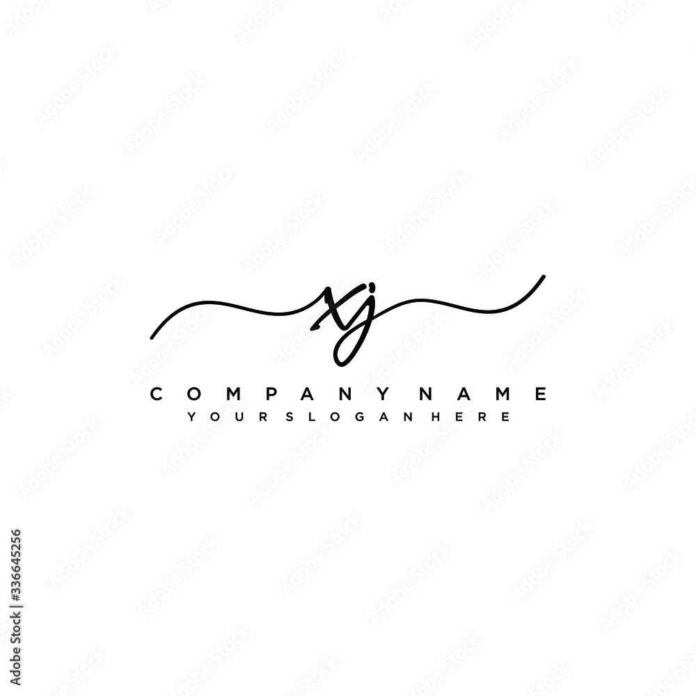 XJ initial Handwriting logo vector template XJ initial Handwriting logo vector template