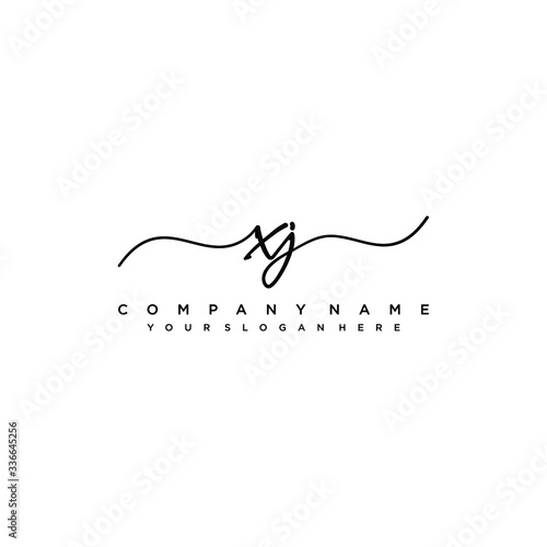 XJ initial Handwriting logo vector template