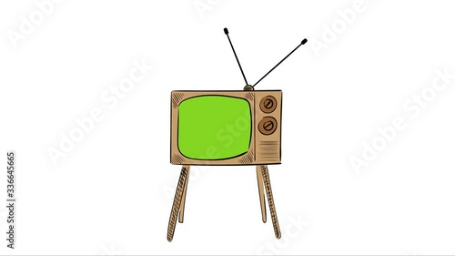 TV and moving antennas white back