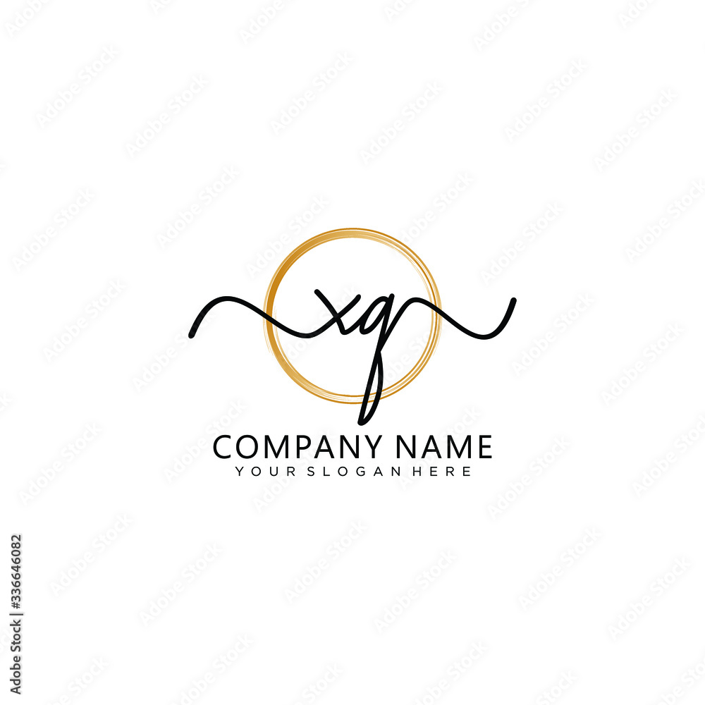 XQ initial Handwriting logo vector template XQ initial Handwriting logo vector template
