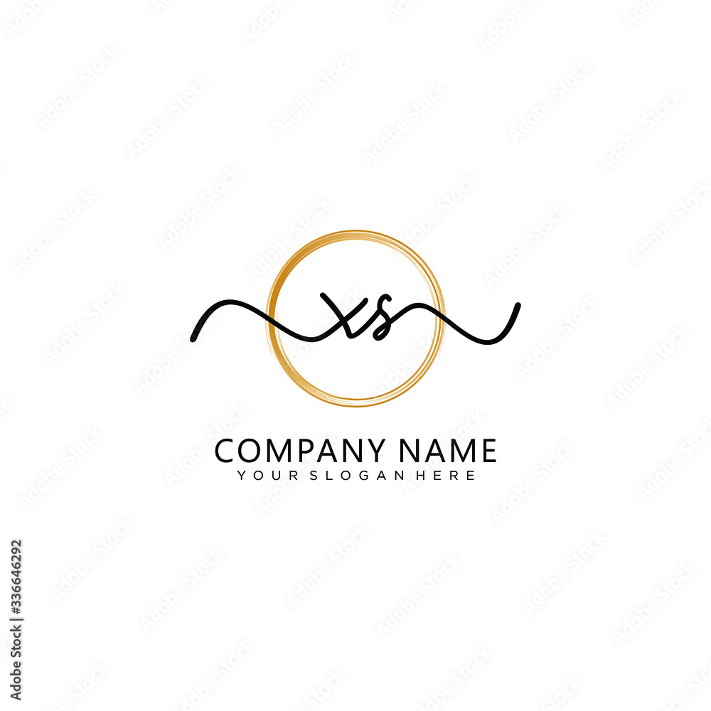 XS initial Handwriting logo vector template XS initial Handwriting logo vector template