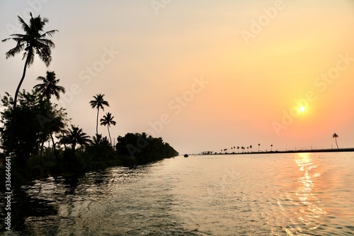 Sonnenuntergang auf den Kerala Backwaters