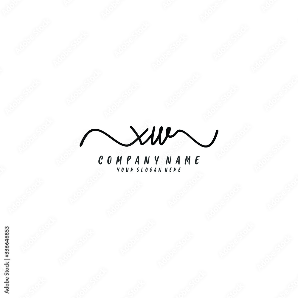 XW initial Handwriting logo vector template XW initial Handwriting logo vector template