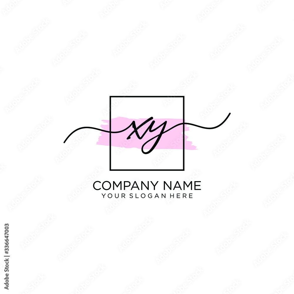 XY initial Handwriting logo vector template XY initial Handwriting logo vector template