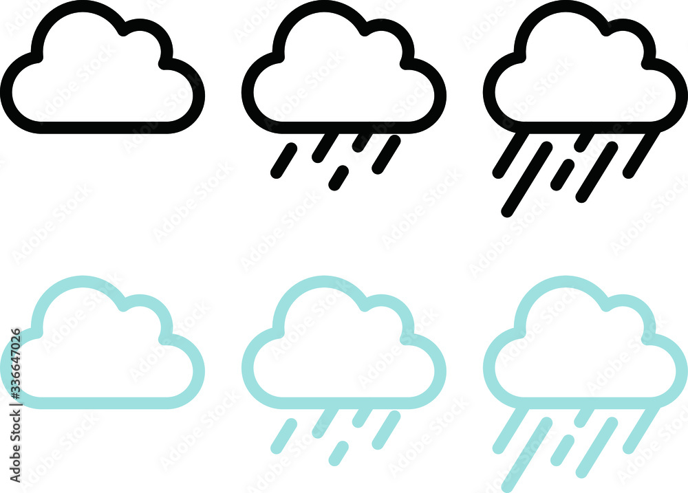 曇りや雨のアイコンのセット 天気 イラスト Stock Vector Adobe Stock 曇りや雨のアイコンのセット 天気 イラスト Stock Vector Adobe Stock