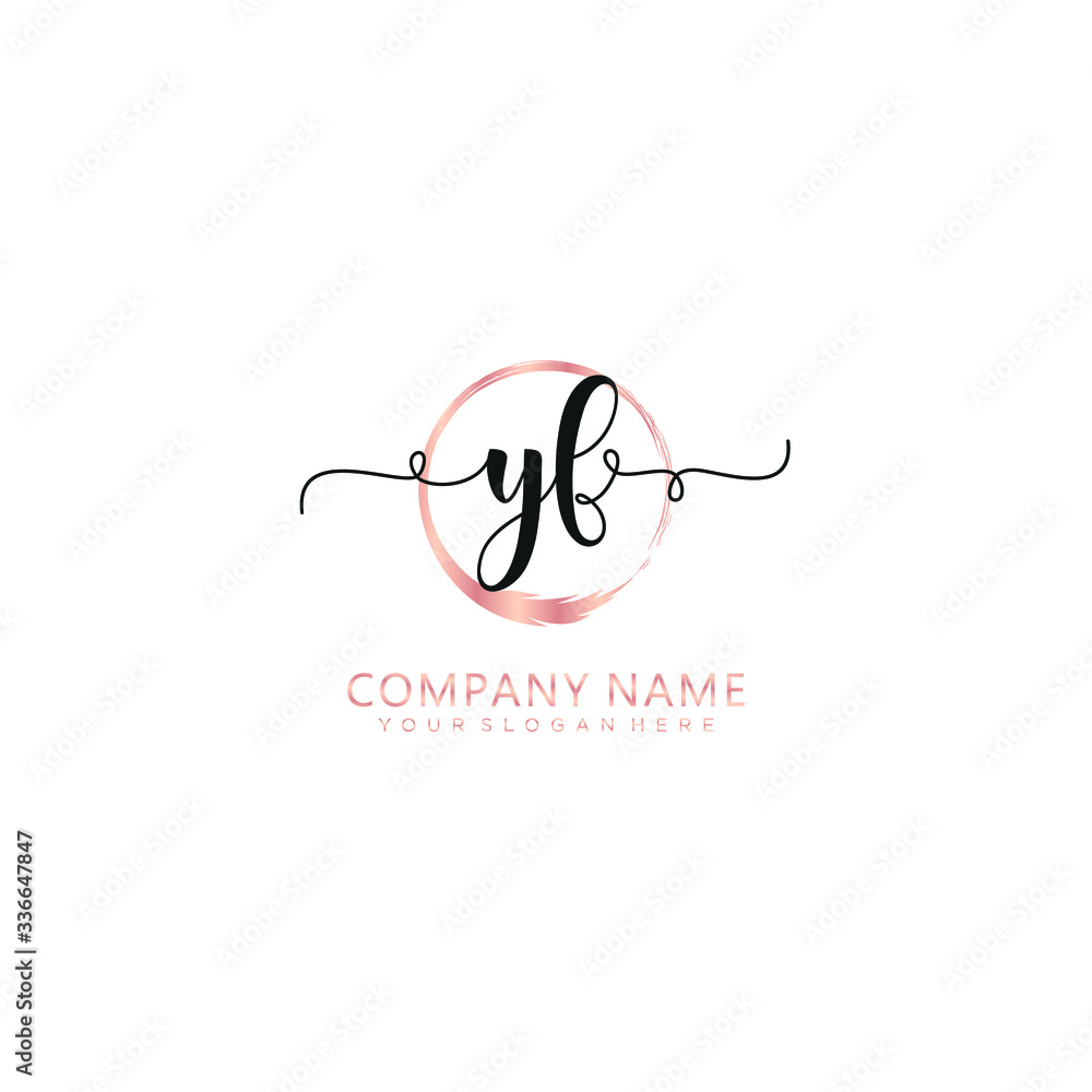 YF initial Handwriting logo vector template YF initial Handwriting logo vector template