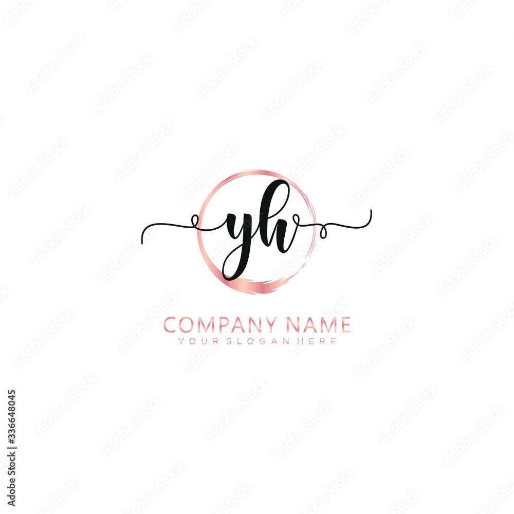 YH initial Handwriting logo vector template YH initial Handwriting logo vector template