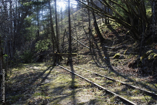 old wooden train stop