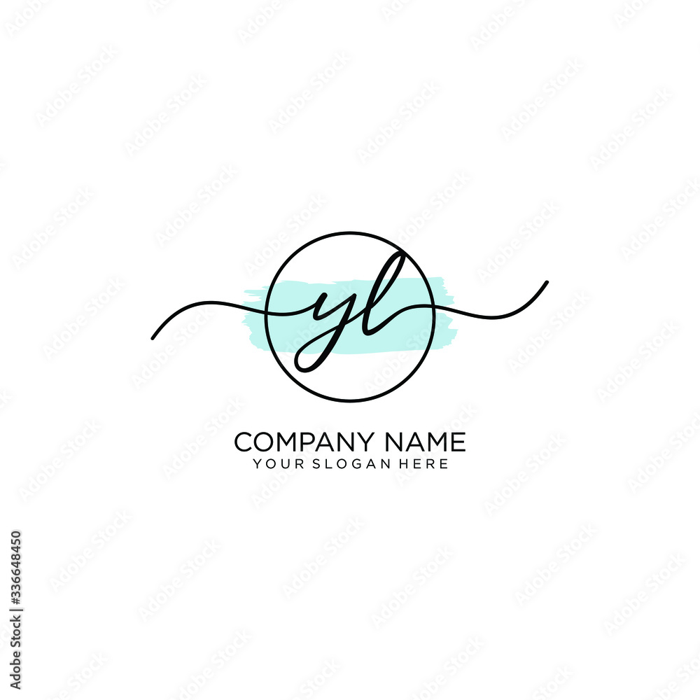 YL initial Handwriting logo vector template YL initial Handwriting logo vector template
