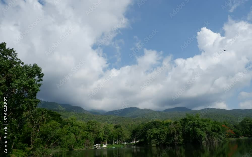 Timelapse video of the movement of the clouds over the mountains and lake. Timelapse video of the movement of the clouds over the mountains and lake.