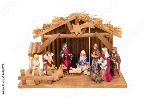 Nativity scene representing the birth of Jesus.