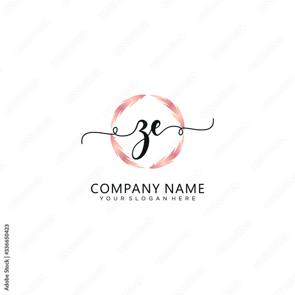 ZE initial Handwriting logo vector template ZE initial Handwriting logo vector template