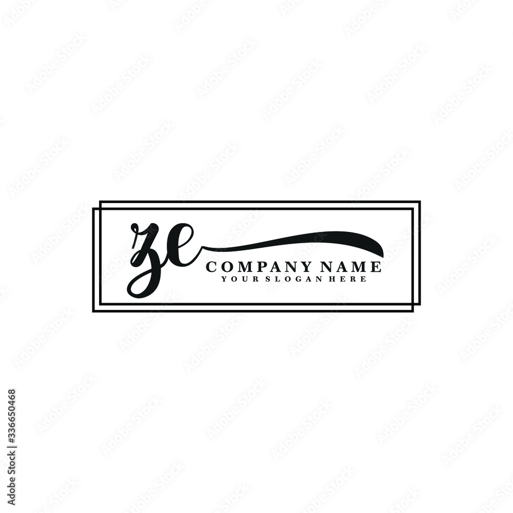 ZE initial Handwriting logo vector template ZE initial Handwriting logo vector template