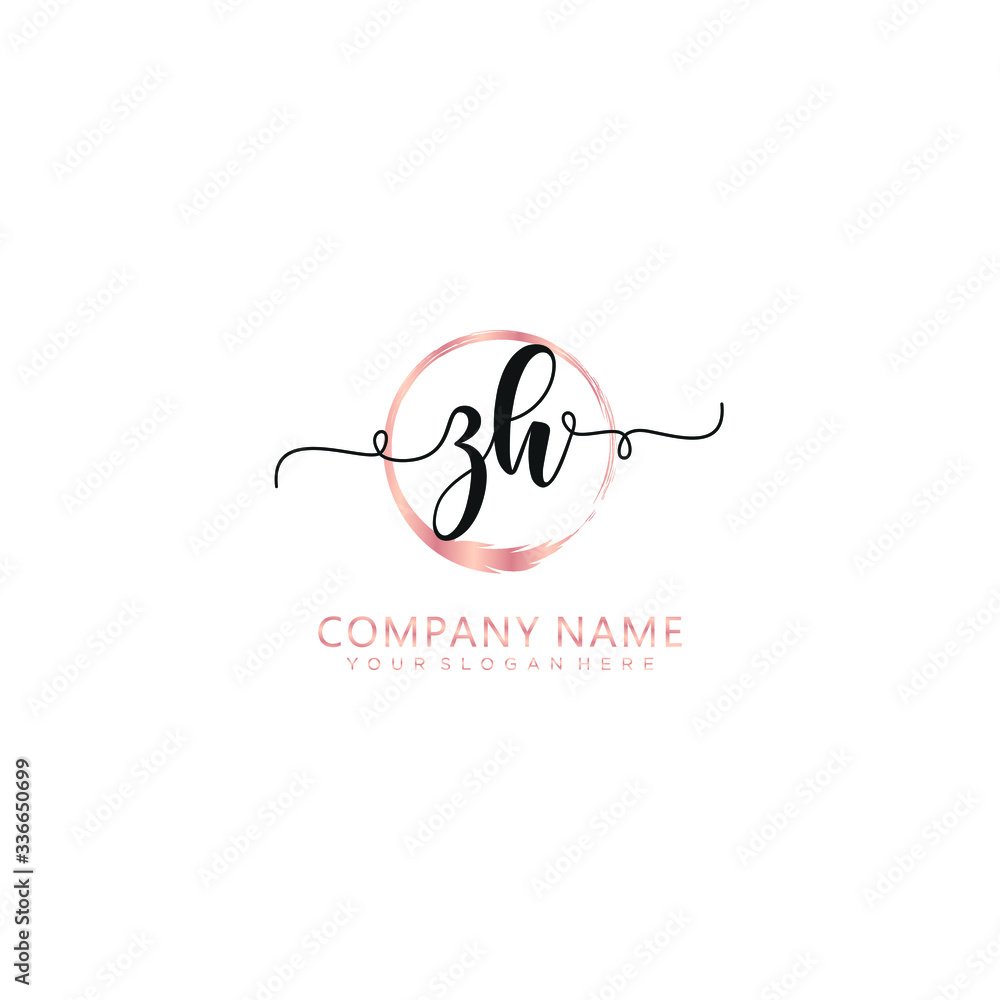 ZH initial Handwriting logo vector template ZH initial Handwriting logo vector template