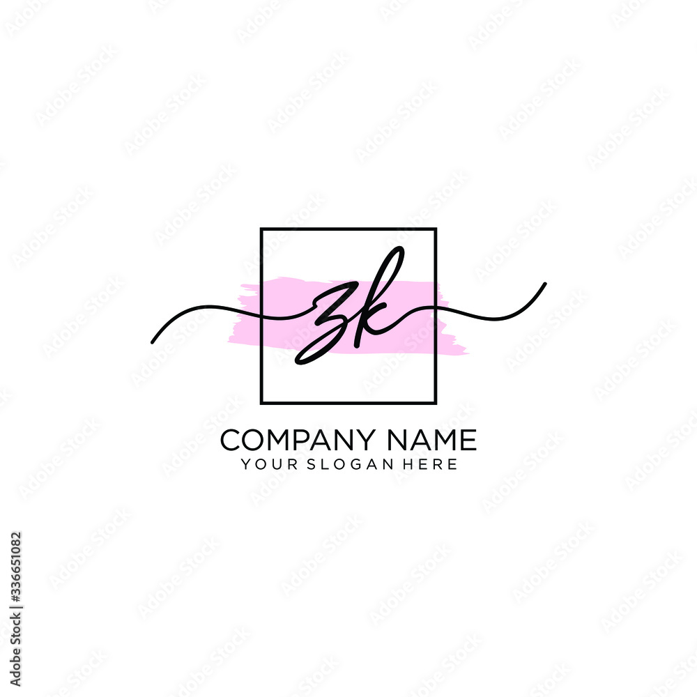 ZK initial Handwriting logo vector template ZK initial Handwriting logo vector template