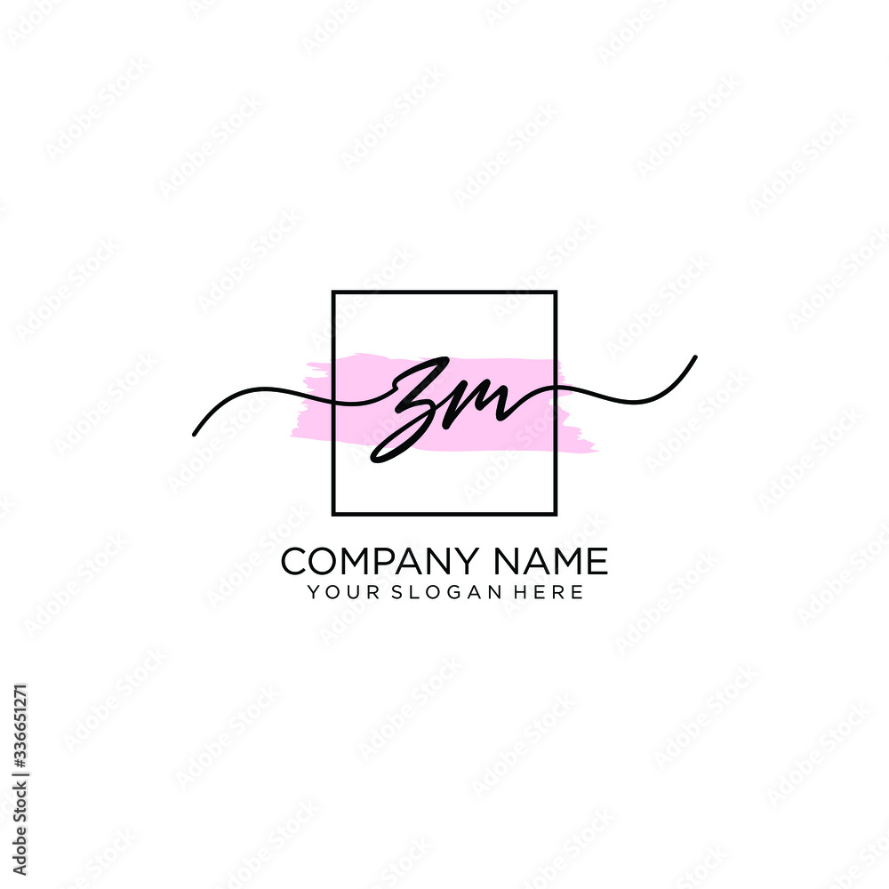 ZM initial Handwriting logo vector template ZM initial Handwriting logo vector template