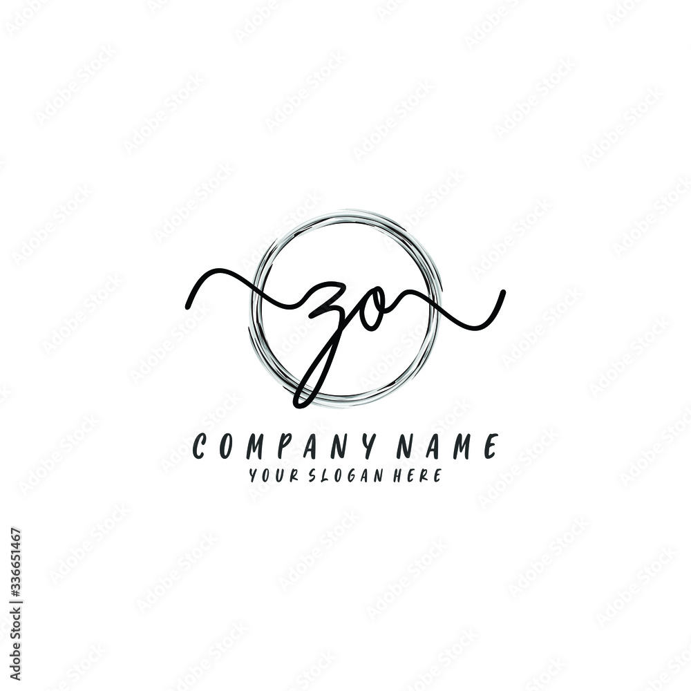 ZO initial Handwriting logo vector template