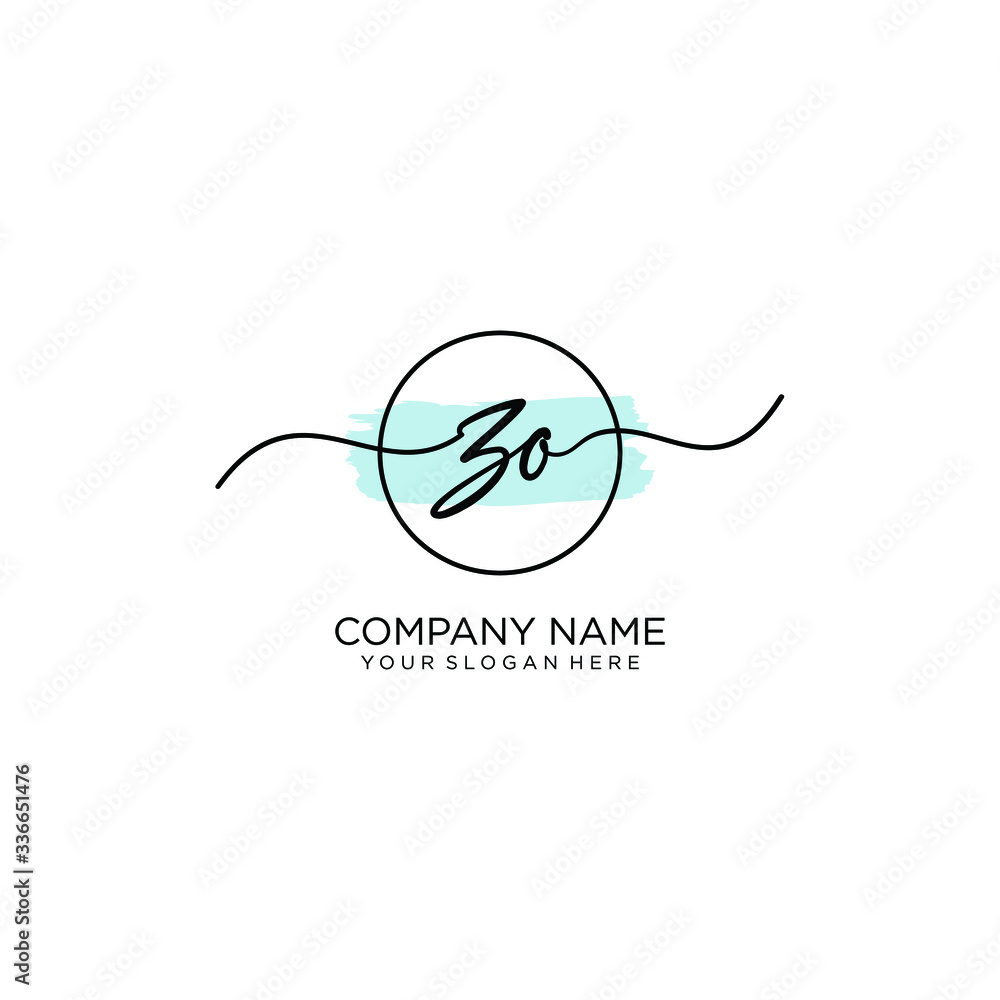 ZO initial Handwriting logo vector template ZO initial Handwriting logo vector template
