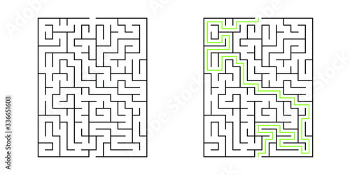 15x20 rectangle maze with solution