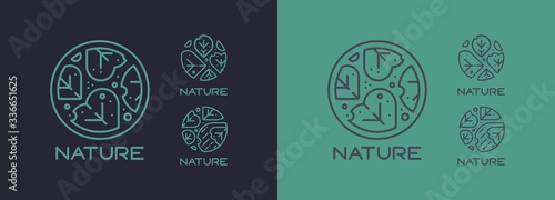 set of logos nature circle