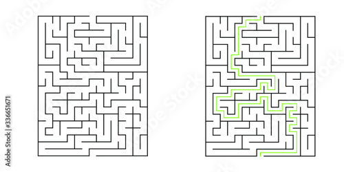 15x20 rectangle maze with solution