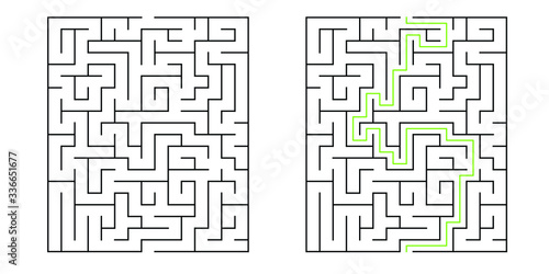 15x20 rectangle maze with solution